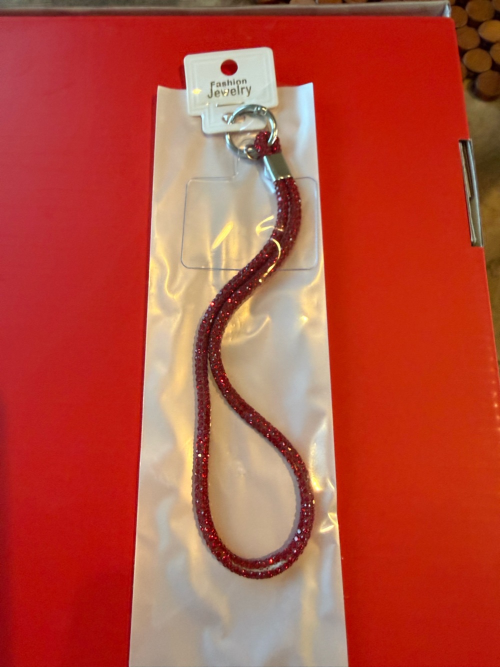 Sparkling Red Wristlet Keychain